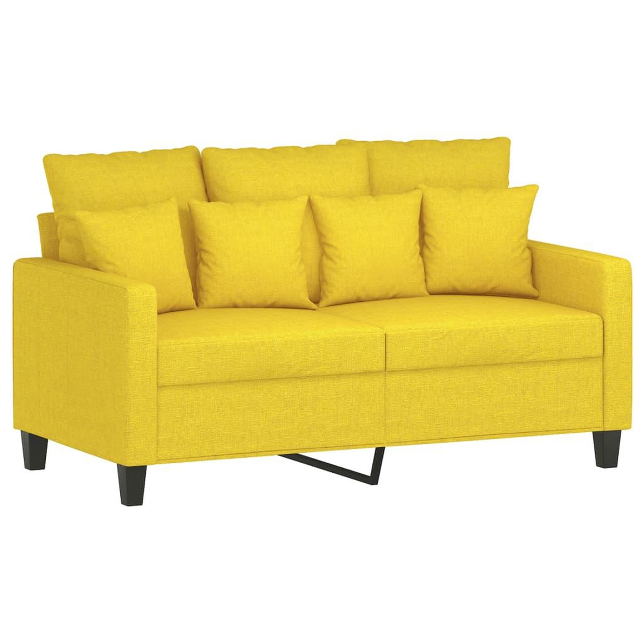 Voir la diapositive 3 : VIDAXL Ensemble de canapes 2 pcs avec coussins Jaune clair Tissu