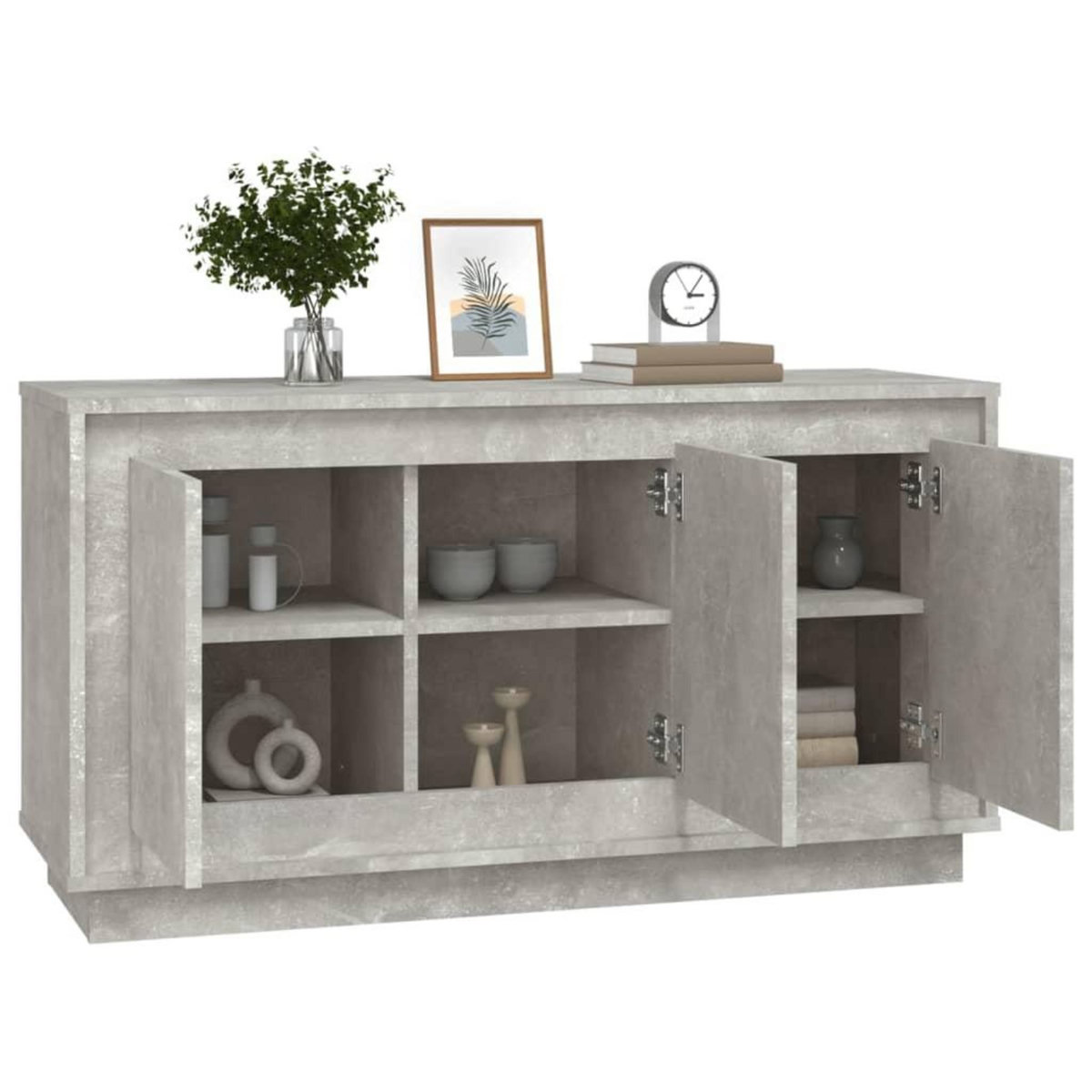 VIDAXL Buffet gris beton 102x35x55 cm bois d'ingenierie