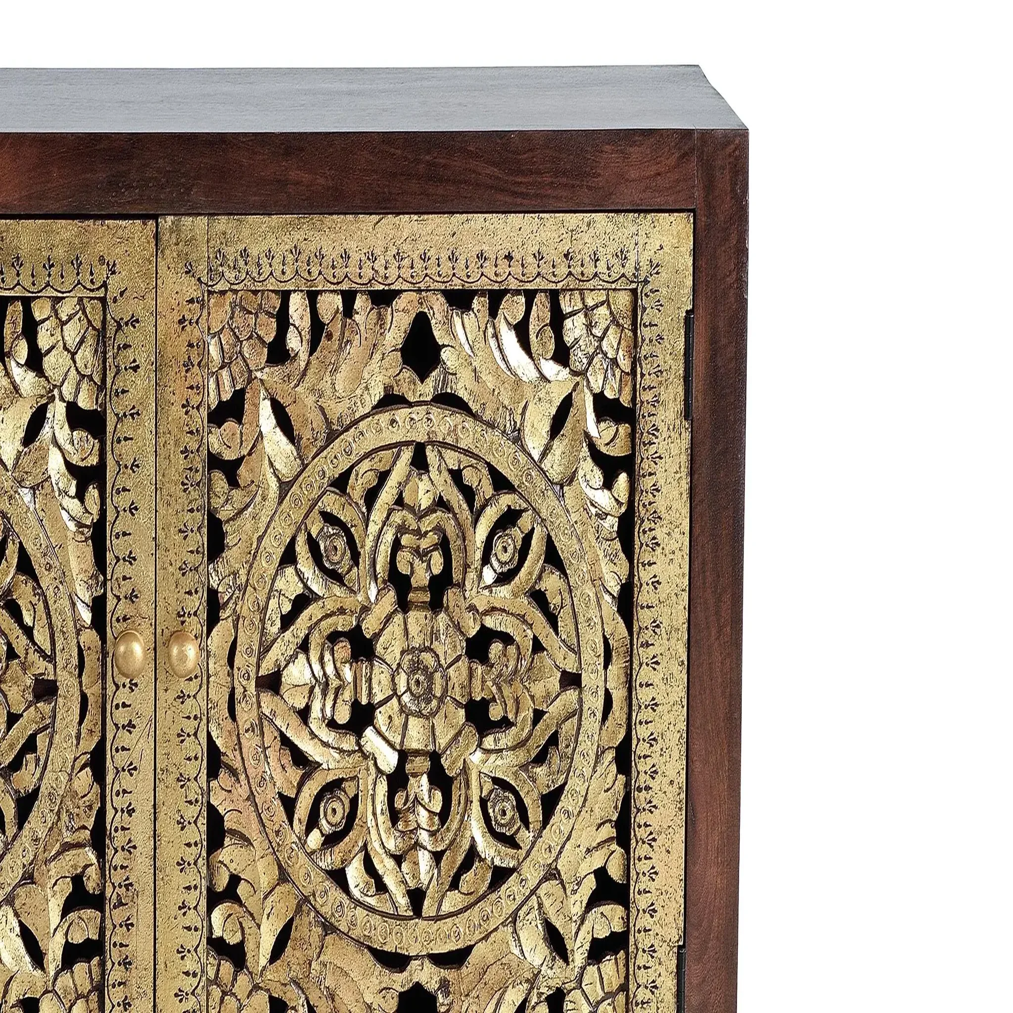 Voir la diapositive 4 : GINER Y COLOMER SL Commode en bois de manguier 110 cm style boho sculpté