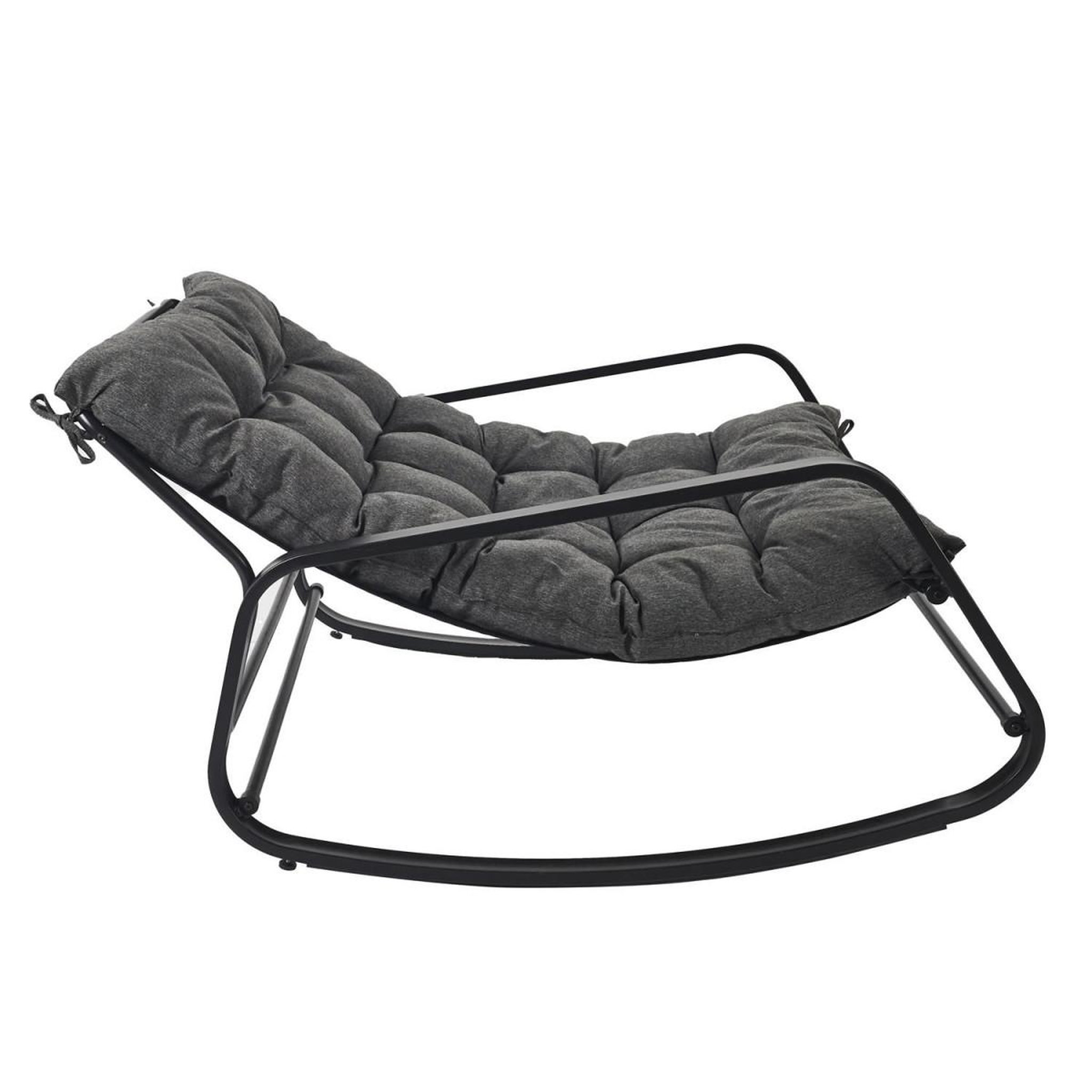 Voir la diapositive 2 : The Home Deco Factory Fauteuil à bascule design  miami  130cm gris