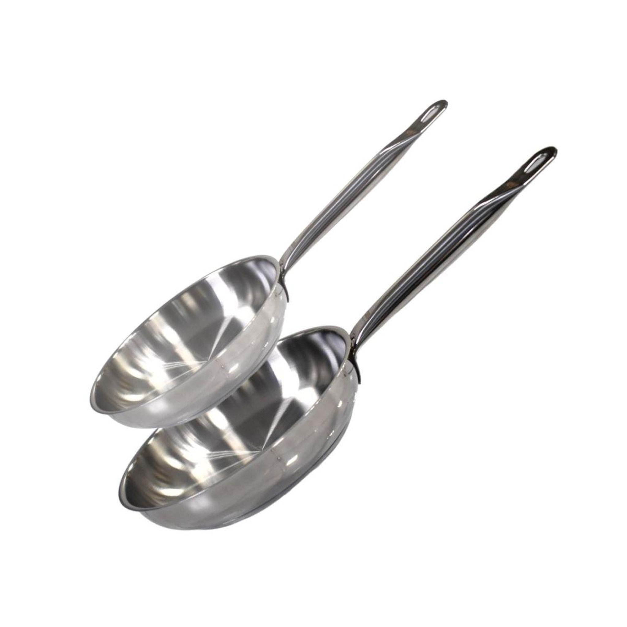 ELO Lot de 2 poêles inox de 24 cm et 28 cm elo profi therm