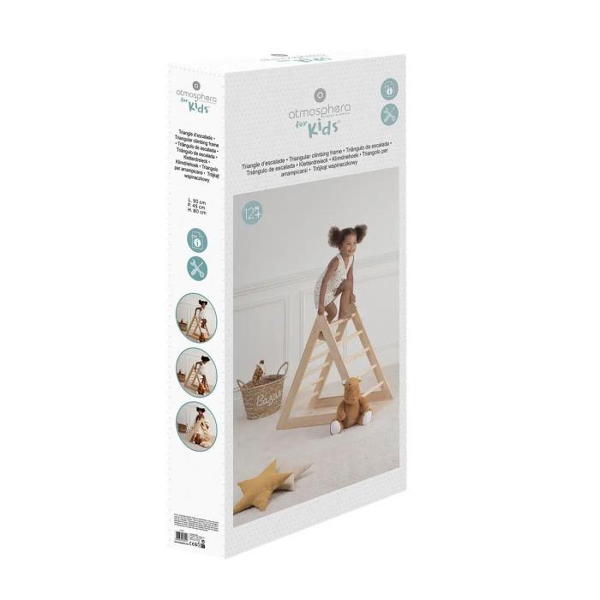 Voir la diapositive 2 : Atmosphera Kids Jeu Escalade Enfant  Triangle  90cm Beige