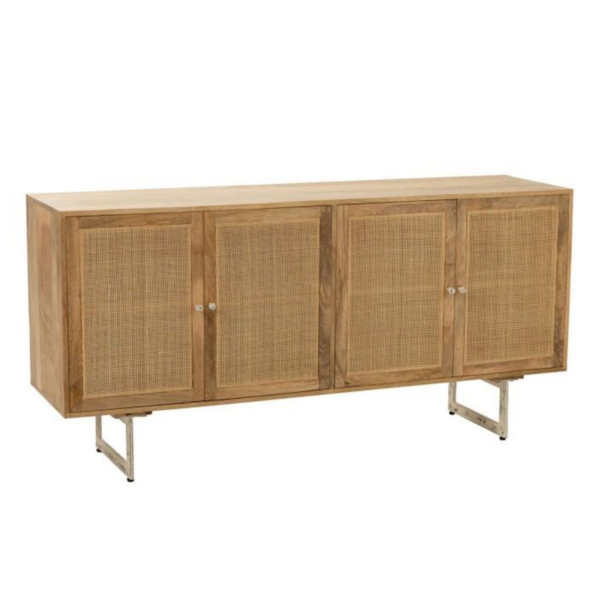 Paris Prix Buffet en Bois 4 Portes  Weaving  170cm Naturel
