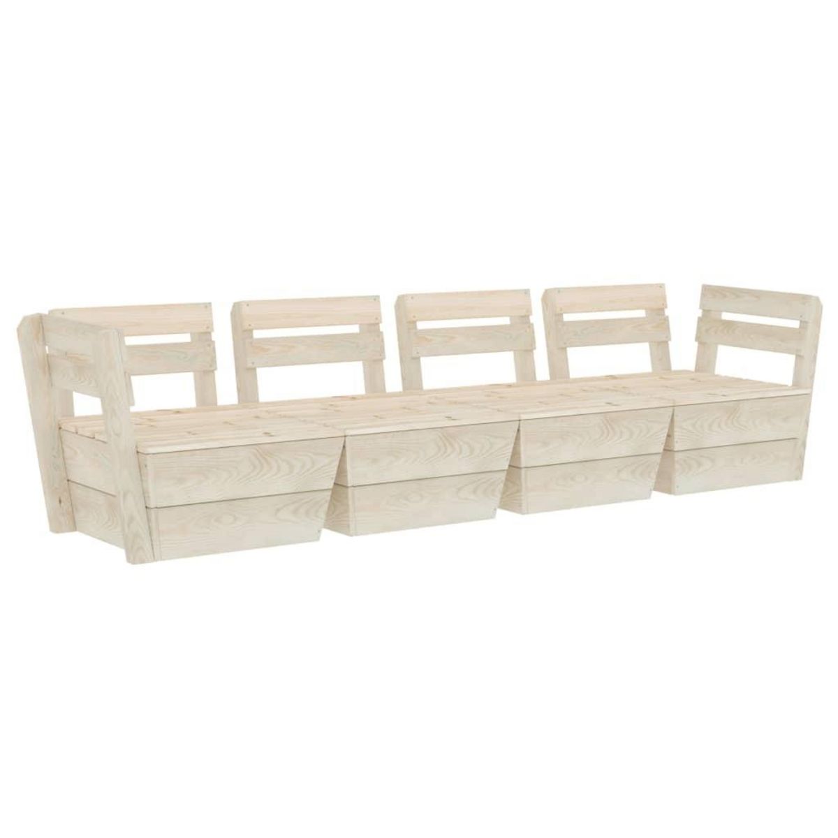 VIDAXL Canape palette a 4 places de jardin Bois d'epicea impregne