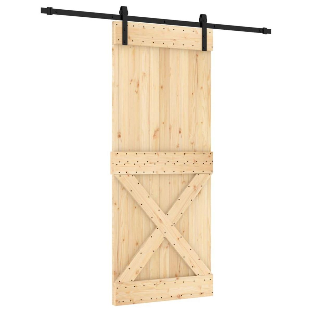 VIDAXL Porte coulissante et kit de quincaillerie 85x210 cm pin massif