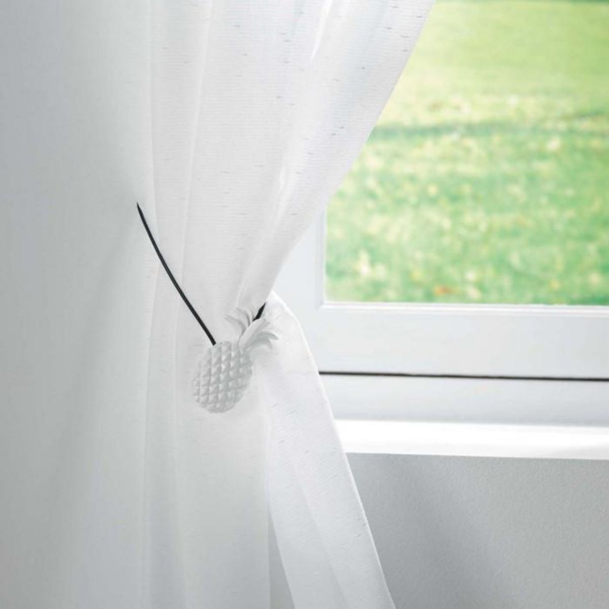 Paris Prix Embrasse de Rideau Aimantée  Lewis  42cm Blanc