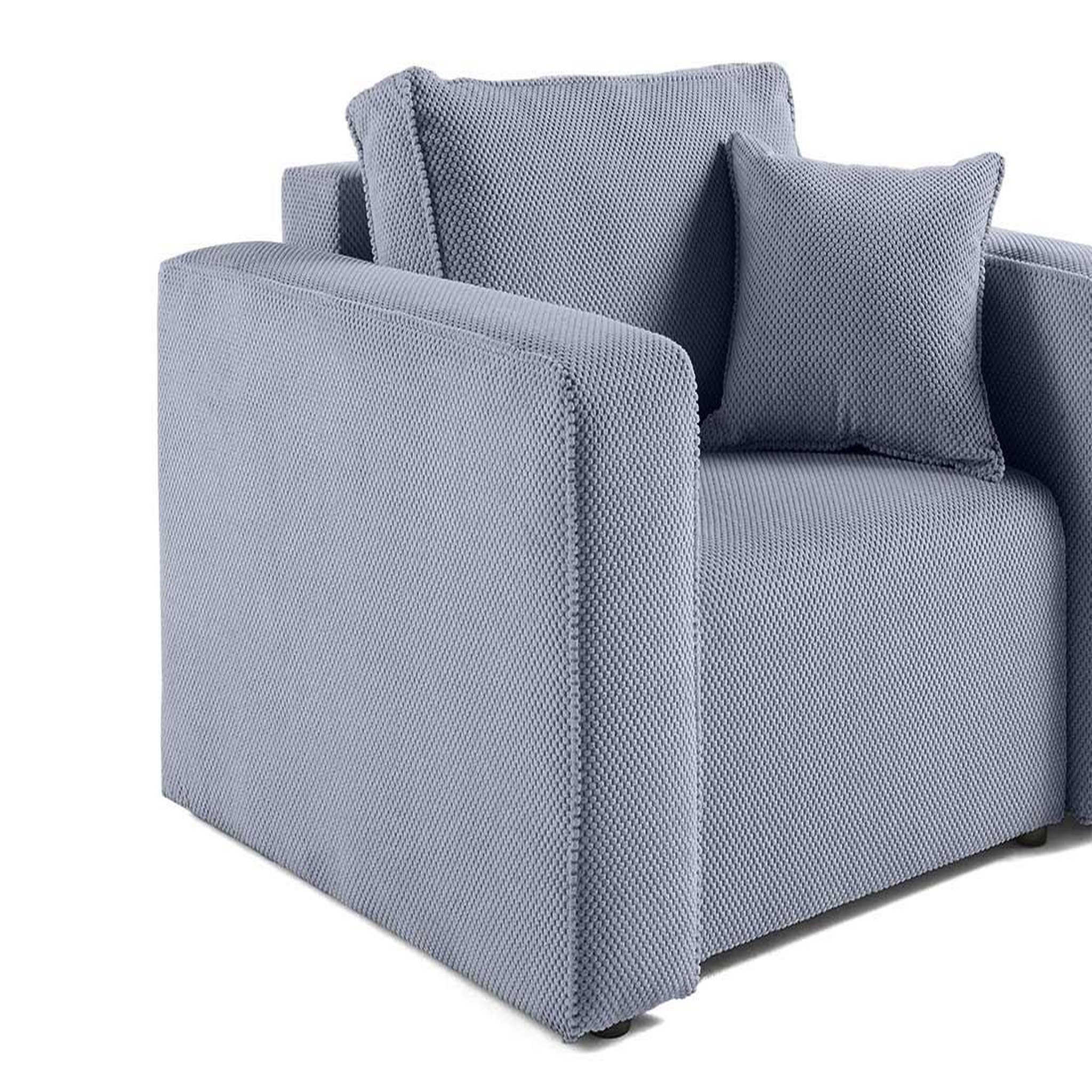 Voir la diapositive 4 : BEST MOBILIER Topaze - fauteuil - en velours texturé