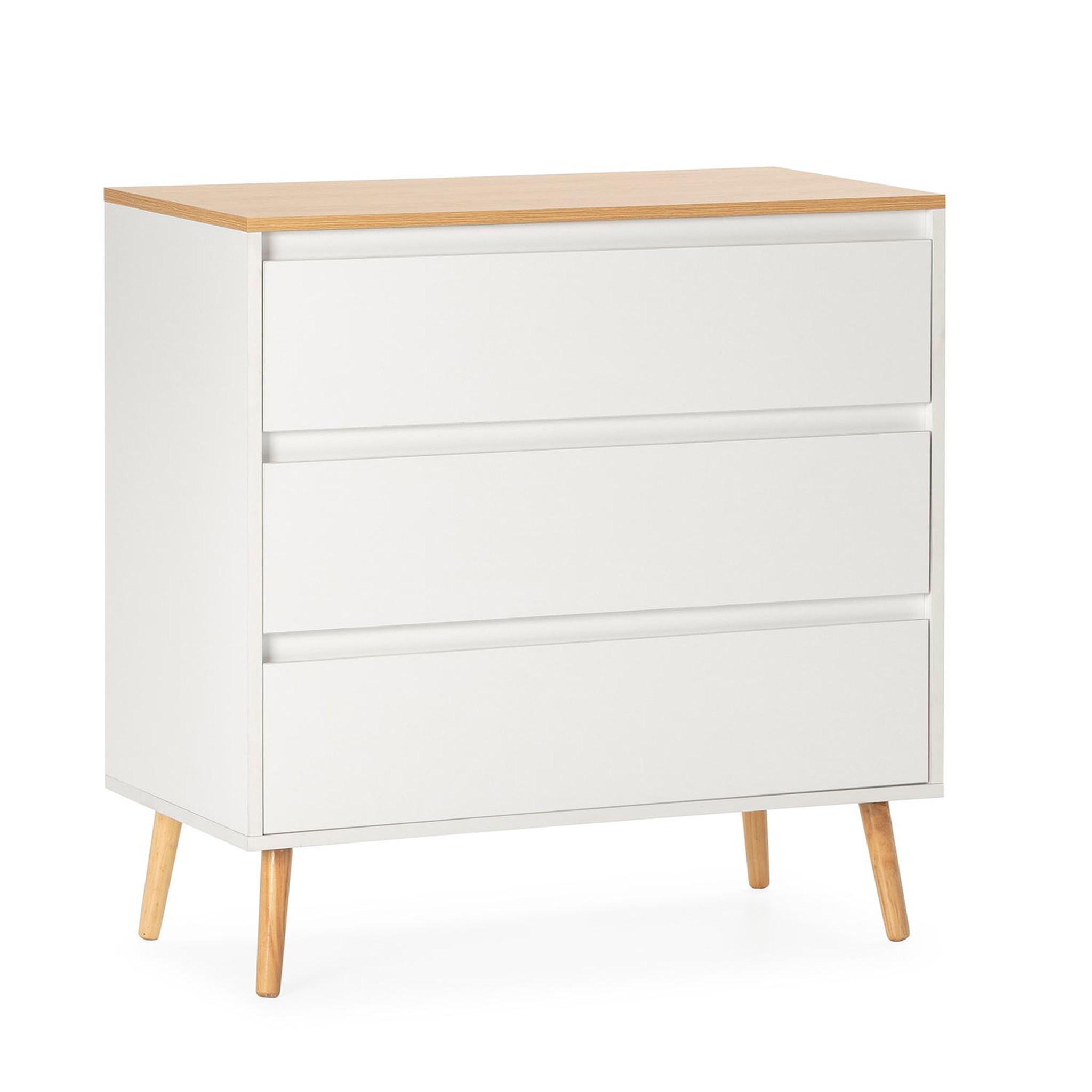 VS VENTA-STOCK Commode Desi 3 tiroirs couleur Blanc
