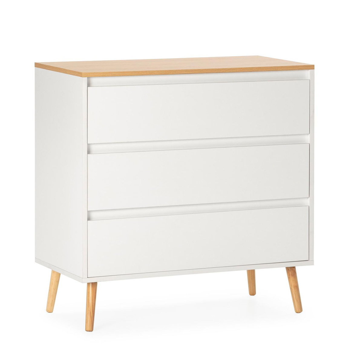 VS VENTA-STOCK Commode Desi 3 tiroirs couleur Blanc