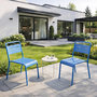 Voir la diapositive 2 : CONCEPT USINE Ensemble de 2 chaises de jardin empilables bleues BERGAME