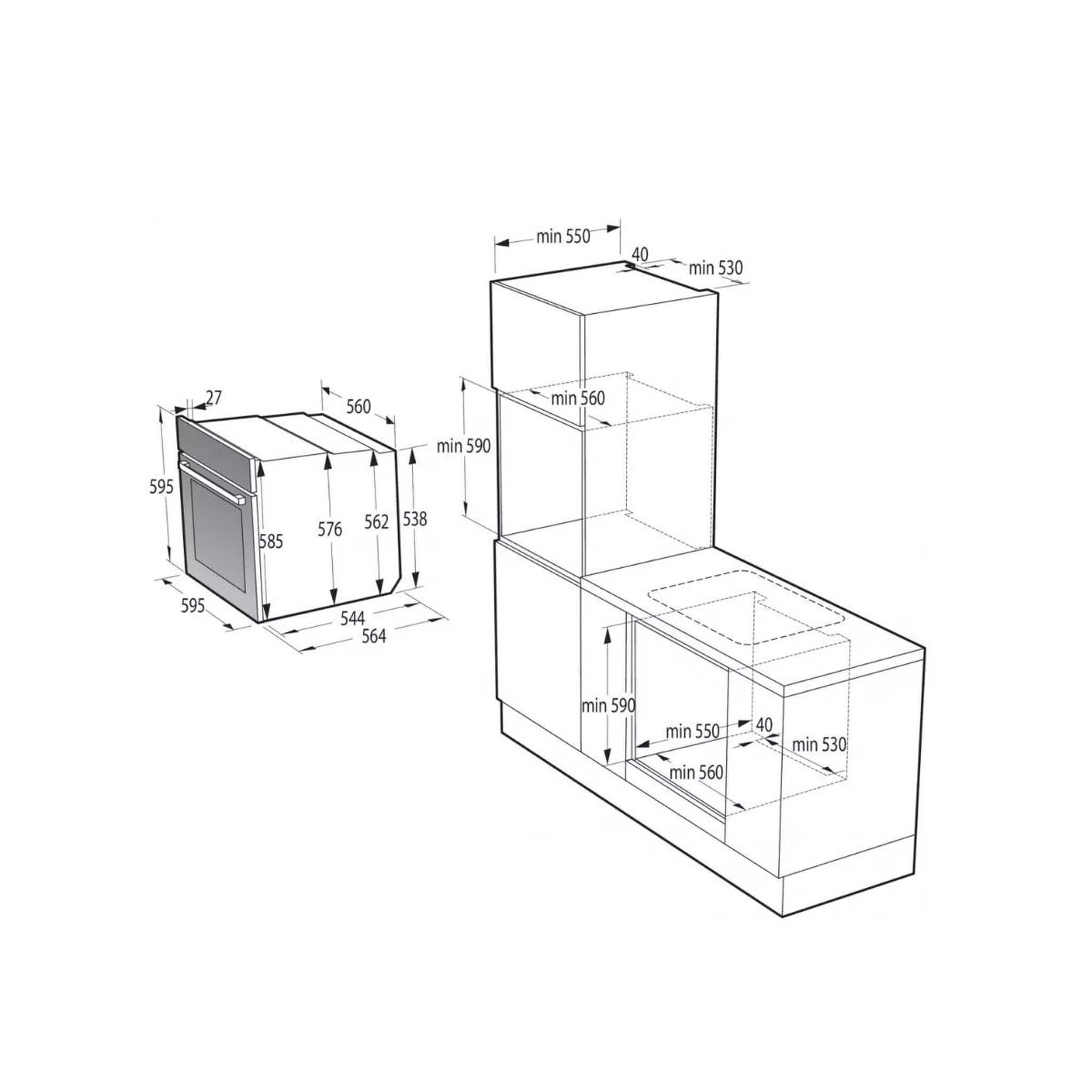 Voir la diapositive 5 : Hisense Four intégrable multifonction 77l 56.4cm a+ pyrolyse noir - o64213epbg