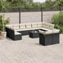 Voir la diapositive 1 : VIDAXL Salon de jardin avec coussins 13 pcs noir resine tressee