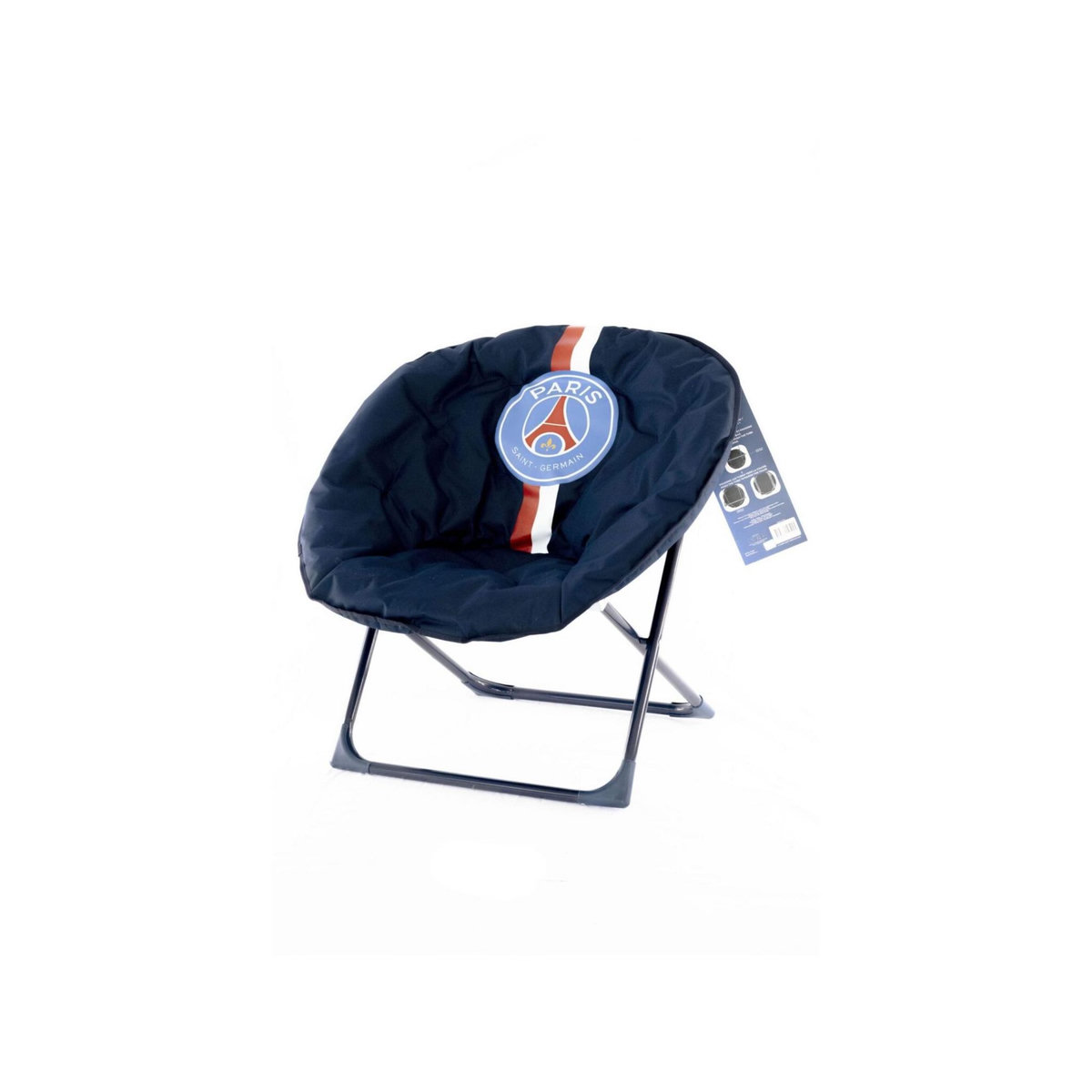 PSG Siège pliable - Paris Saint Germain - Forme lune - Bleu