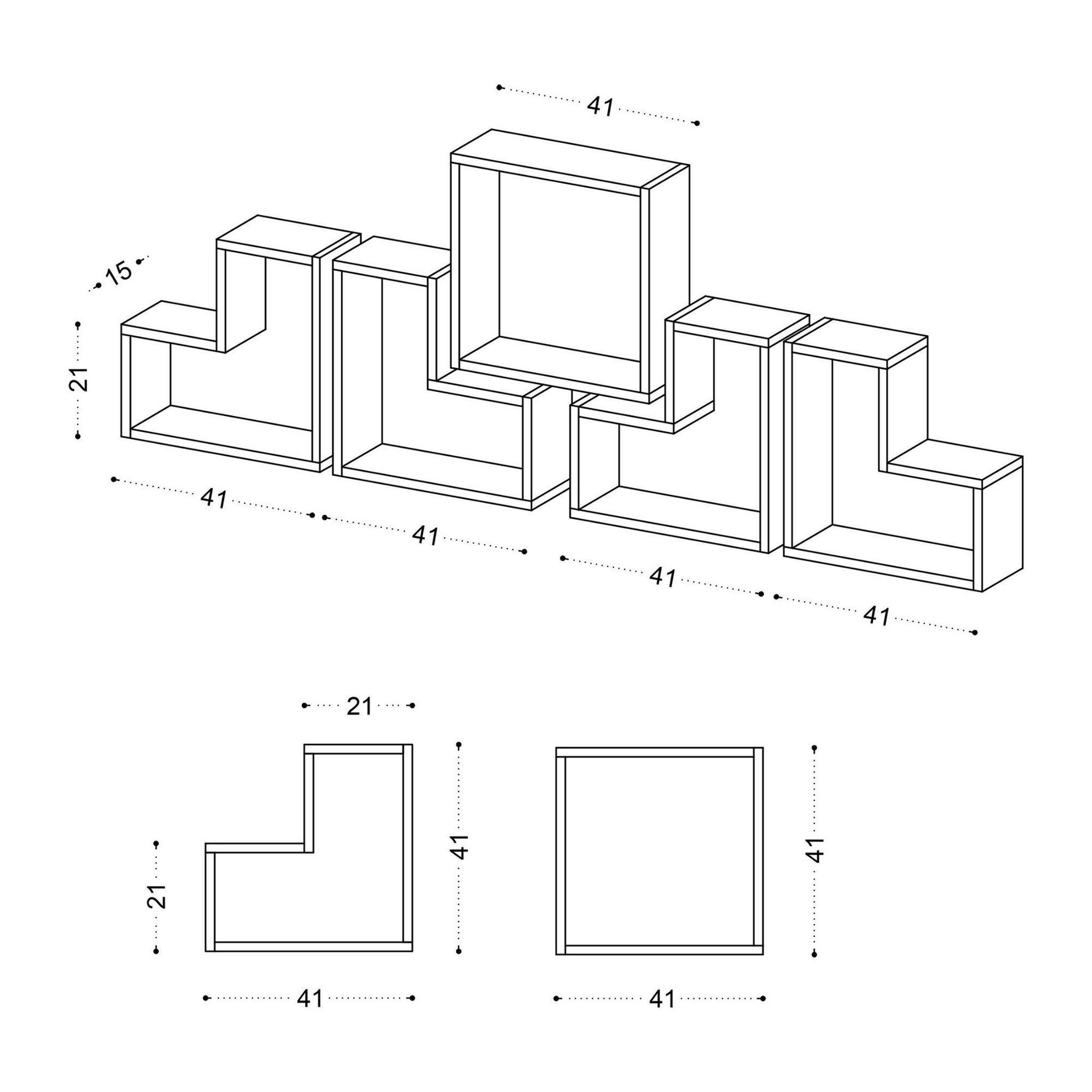 Habitat et Jardin Étagère murale en bois  elitra  - 180 x 15 x 59 cm - blanc