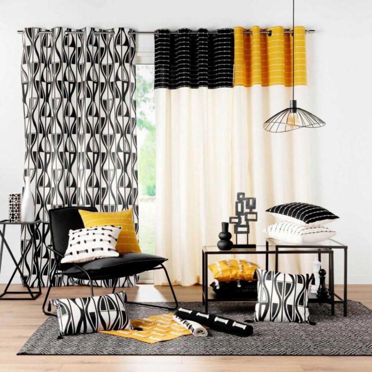 Paris Prix Tapis Déco Tissé  Juline  50x80cm Noir