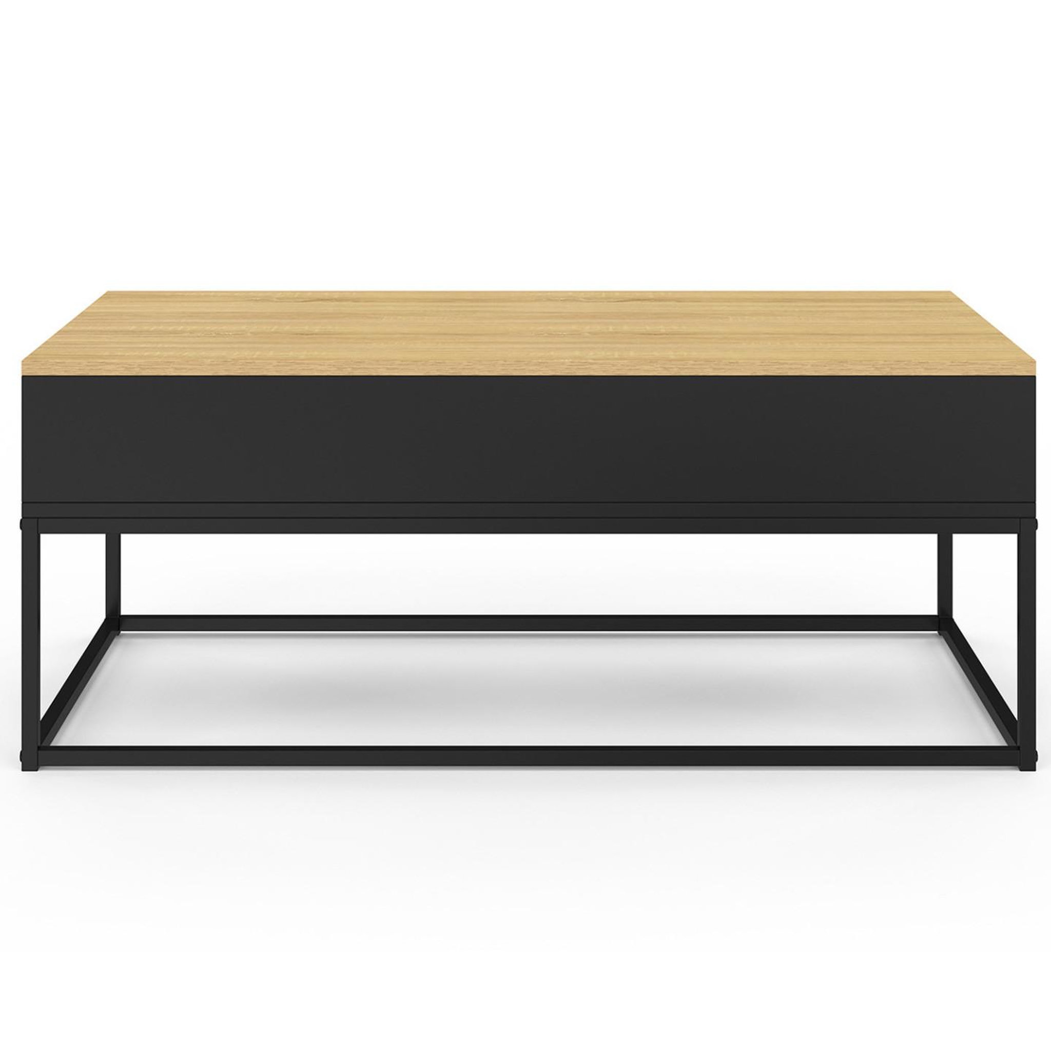 Voir la diapositive 3 : ID MARKET Table basse plateau relevable rectangulaire boston 100 cm noir plateau bois design industriel