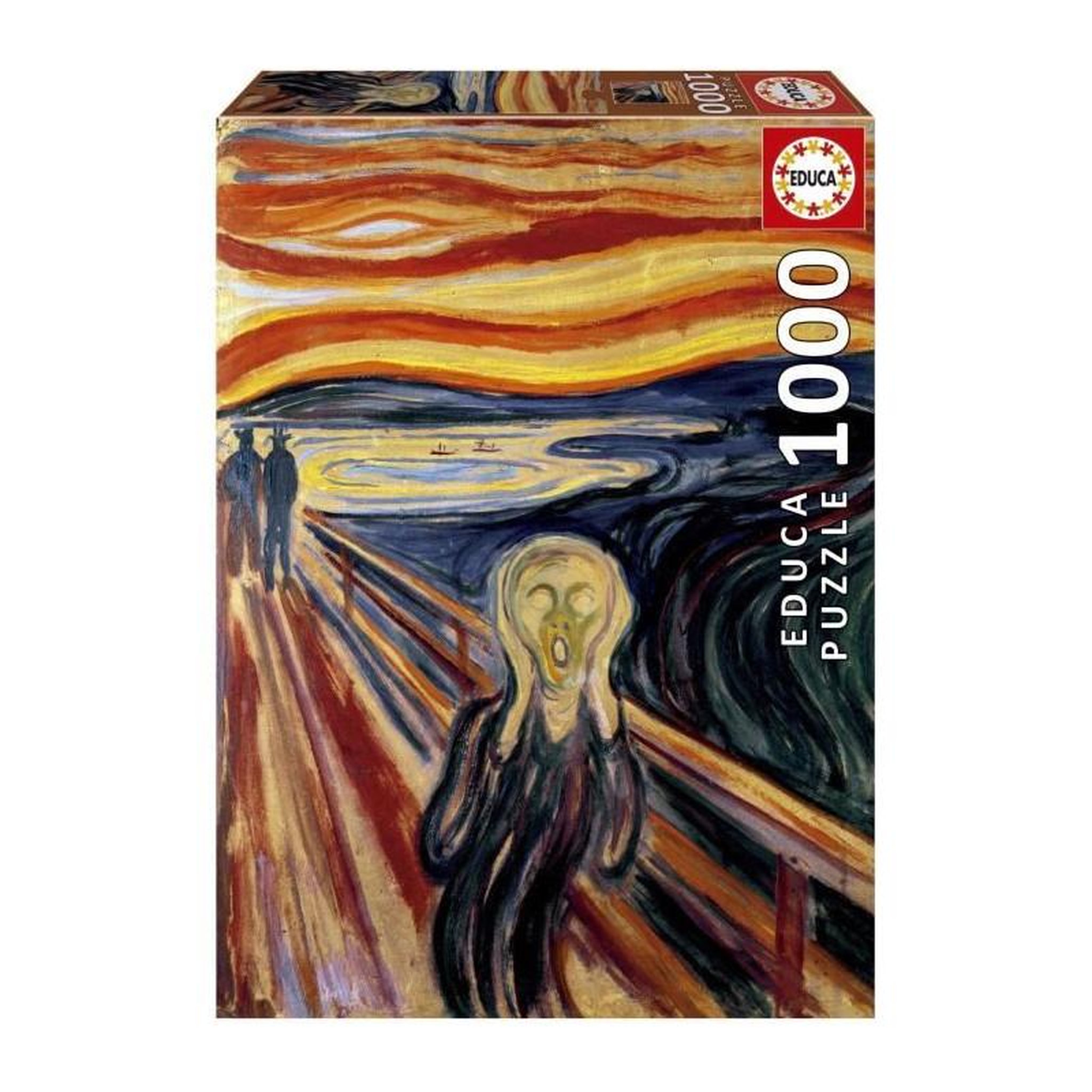 EDUCA Puzzle adulte 1000 pièces – Le Cri – Edvard Munch – Œuvre d’art classique – Educa