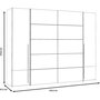 Voir la diapositive 5 : MARKET24 Armoire NARAGO - Décor Chene Sonoma et blanc mat - 2 portes coulissantes + 2 portes battantes - L270 x P61 x H210 cm