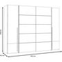 Voir la diapositive 5 : MARKET24 Armoire NARAGO - Décor Chene Sonoma et blanc mat - 2 portes coulissantes + 2 portes battantes - L270 x P61 x H210 cm