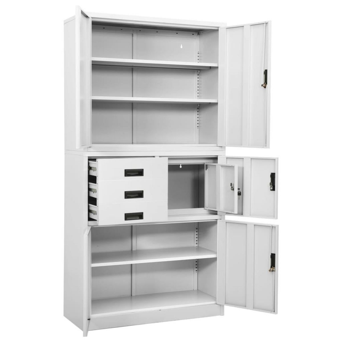 VIDAXL Armoire de bureau Blanc 90x40x180 cm Acier
