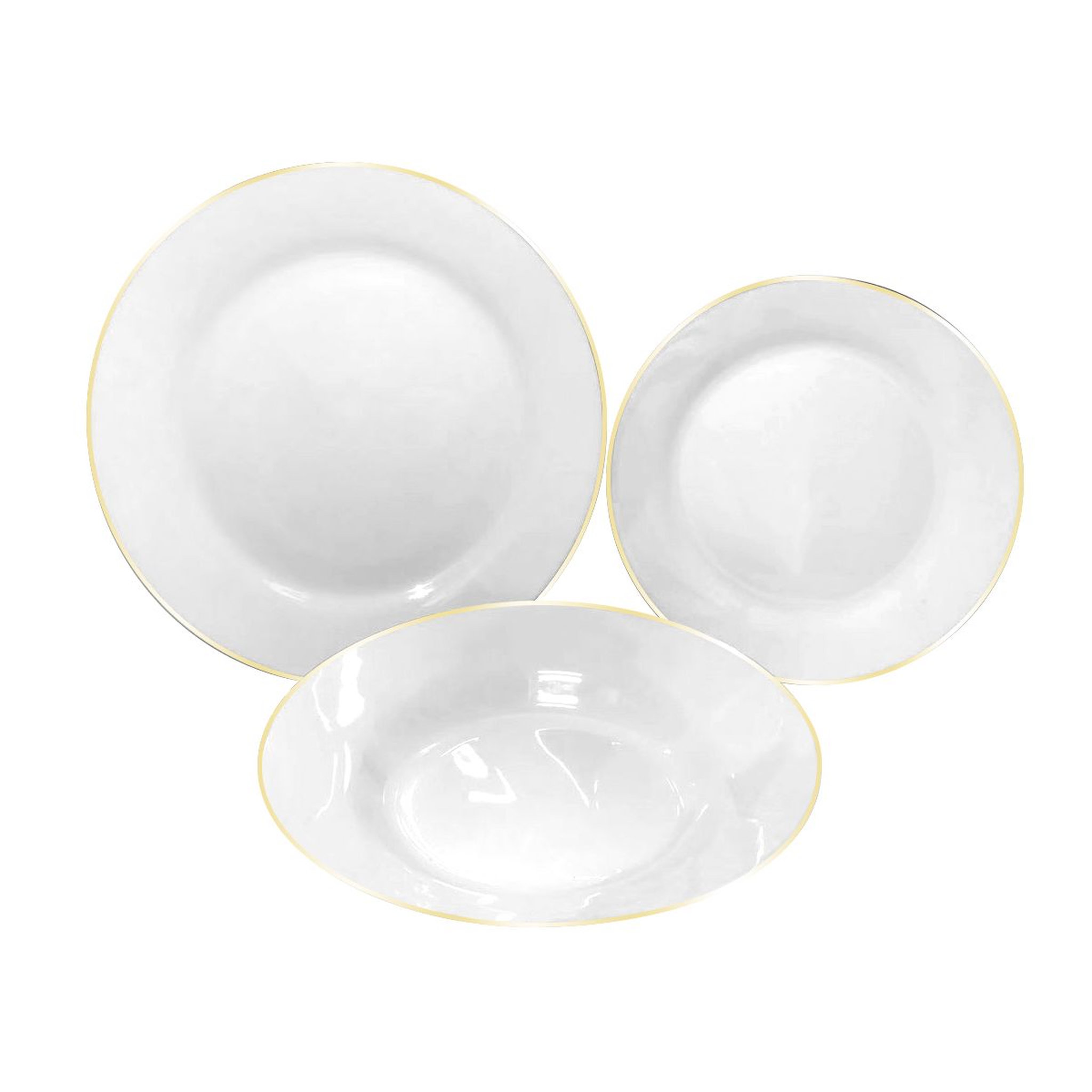 Service 18 pièces en porcelaine liseré doré