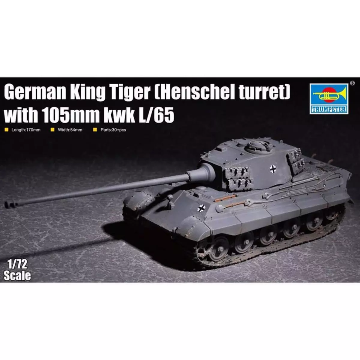 Trumpeter Maquette char : German King Tiger (Tourelle Henschel) avec 105mm kWh L/65