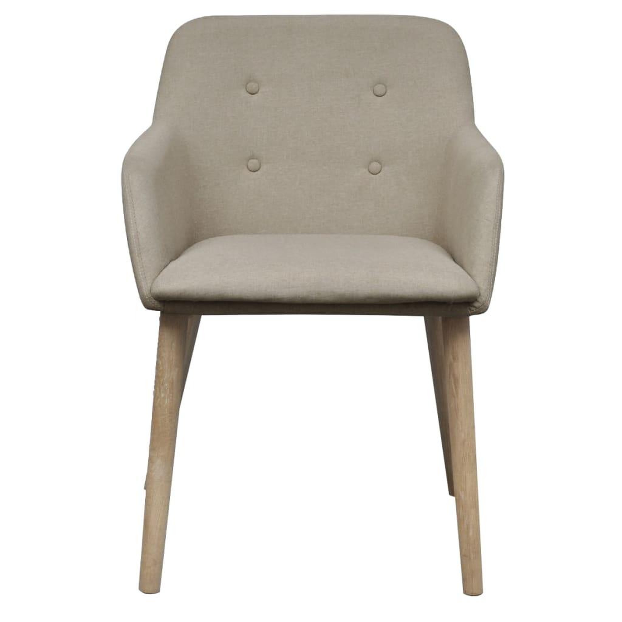 Voir la diapositive 3 : VIDAXL Chaises a manger lot de 2 beige tissu et chene massif
