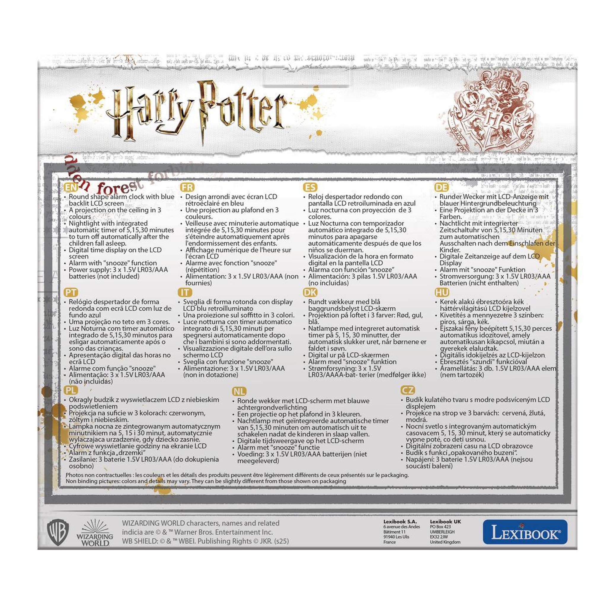 Voir la diapositive 5 : Lexibook Réveil projecteur Harry Potter