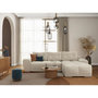 Voir la diapositive 6 : LOUNGITUDE Canapé d'angle droit 4 places convertible CASSANDRA avec coffre en tissu - Beige - L270 x P181 x H89cm - LOUNGITUDE