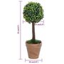 Voir la diapositive 6 : VIDAXL Plantes de buis artificiel 2 pcs avec pots Boule Vert 33 cm
