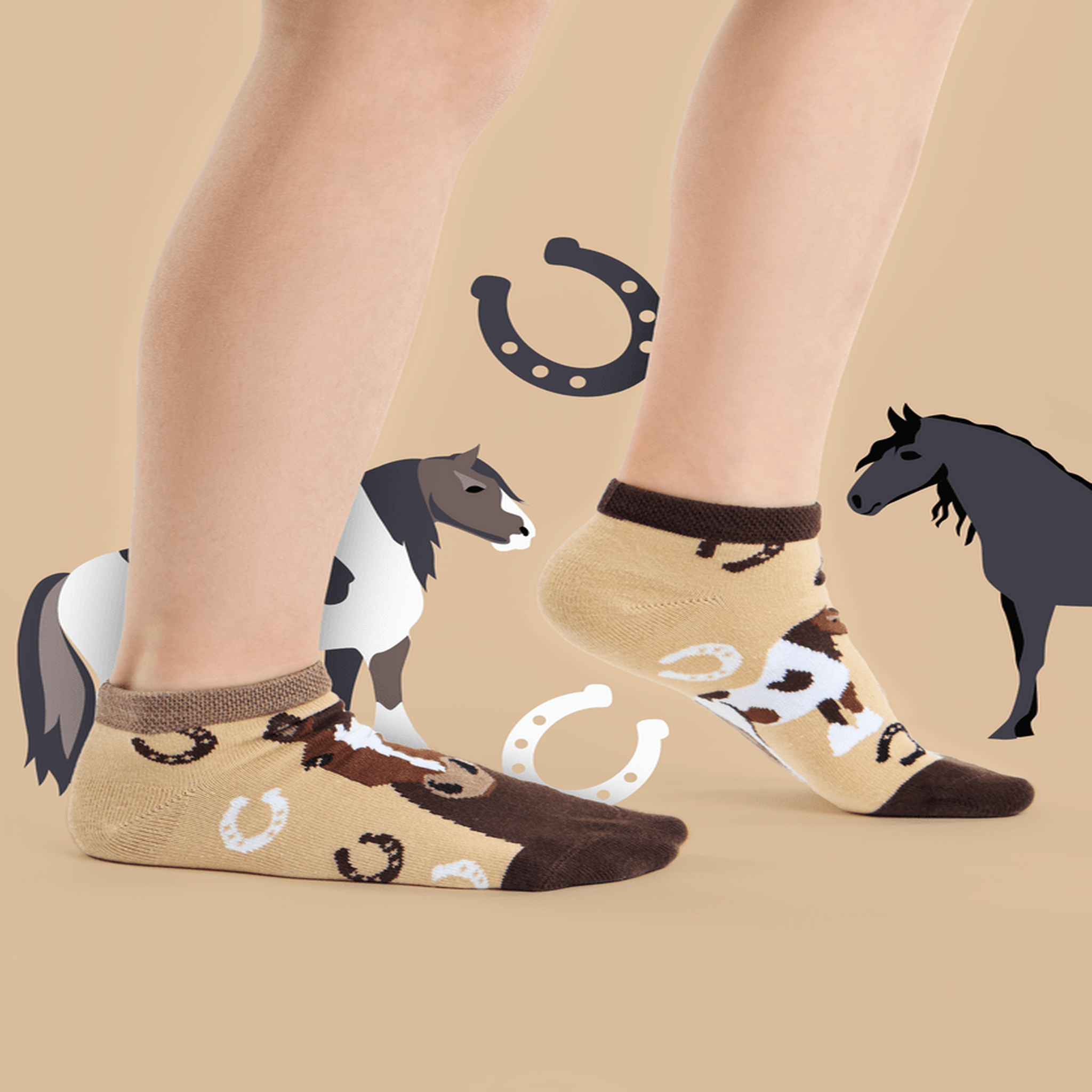 Voir la diapositive 2 : DEDOLES Socquettes enfants chevaux