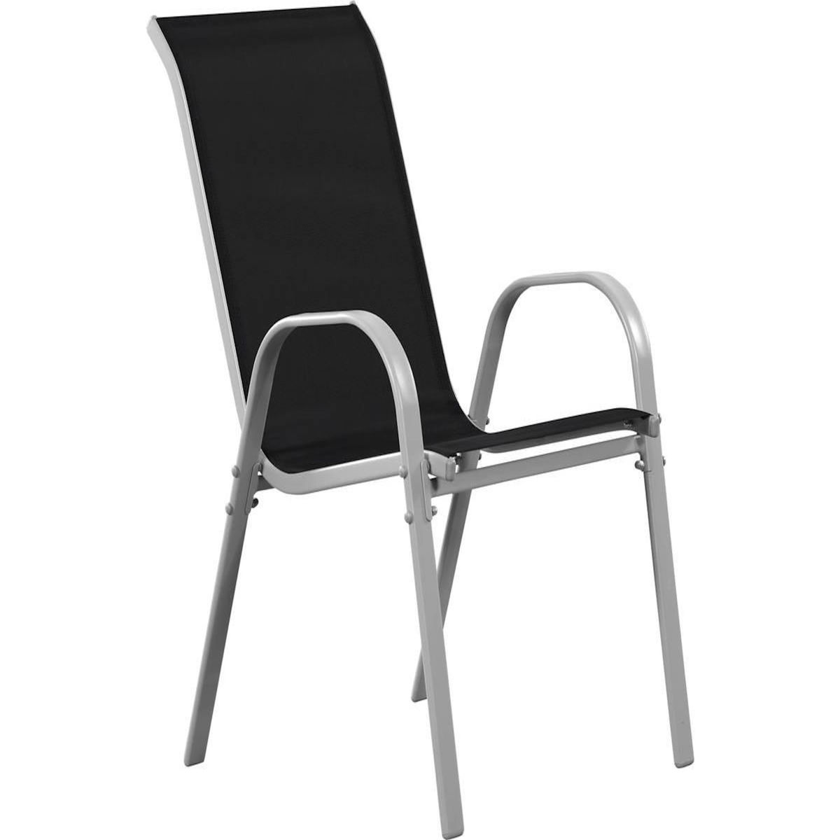 Habitat et Jardin Table et chaises de jardin en textilène  Cordoba  - Phoenix - 6 places - Noir
