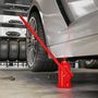 Voir la diapositive 2 : HOMCOM Cric bouteille hydraulique 12T - plage de levage 190-370mm - poignée 3 sections - acier rouge