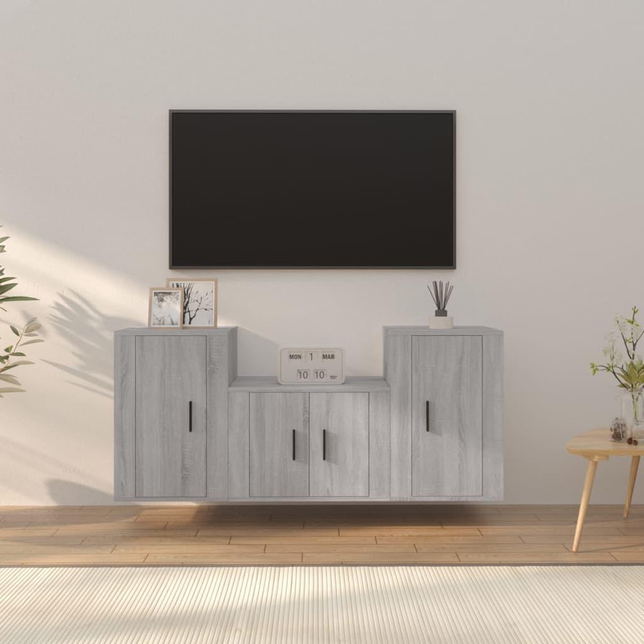 Voir la diapositive 1 : VIDAXL Ensemble de meubles TV 3 pcs Sonoma gris Bois d'ingenierie