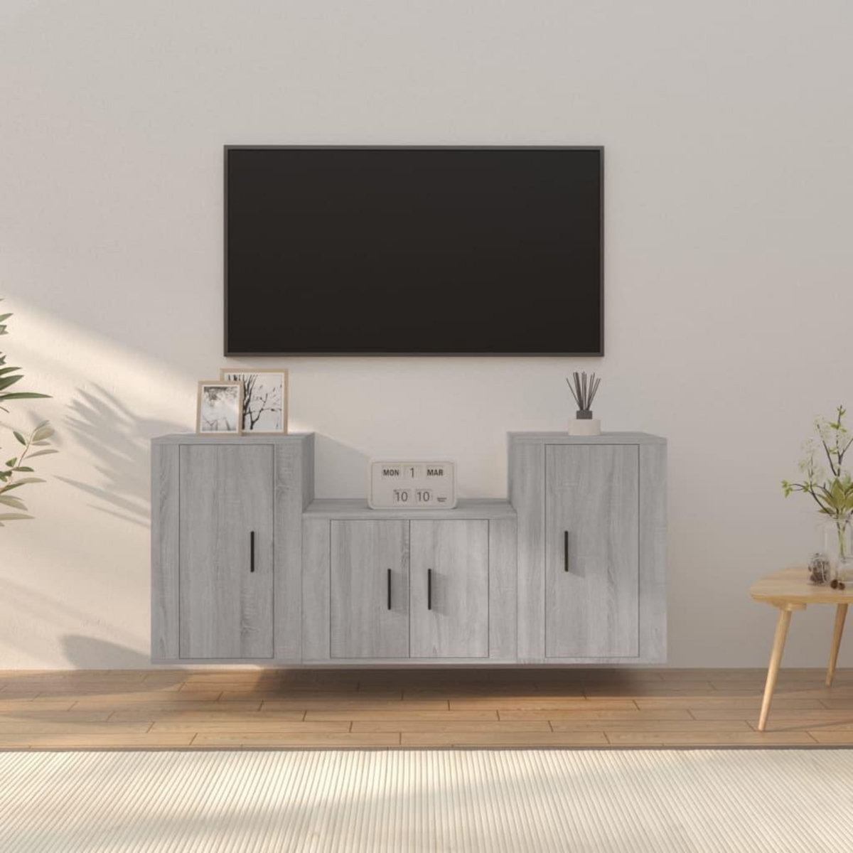 VIDAXL Ensemble de meubles TV 3 pcs Sonoma gris Bois d'ingenierie