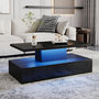 Voir la diapositive 4 : MERAX Table basse rectangulaire noir - 50x100 cm led panneaux de particules