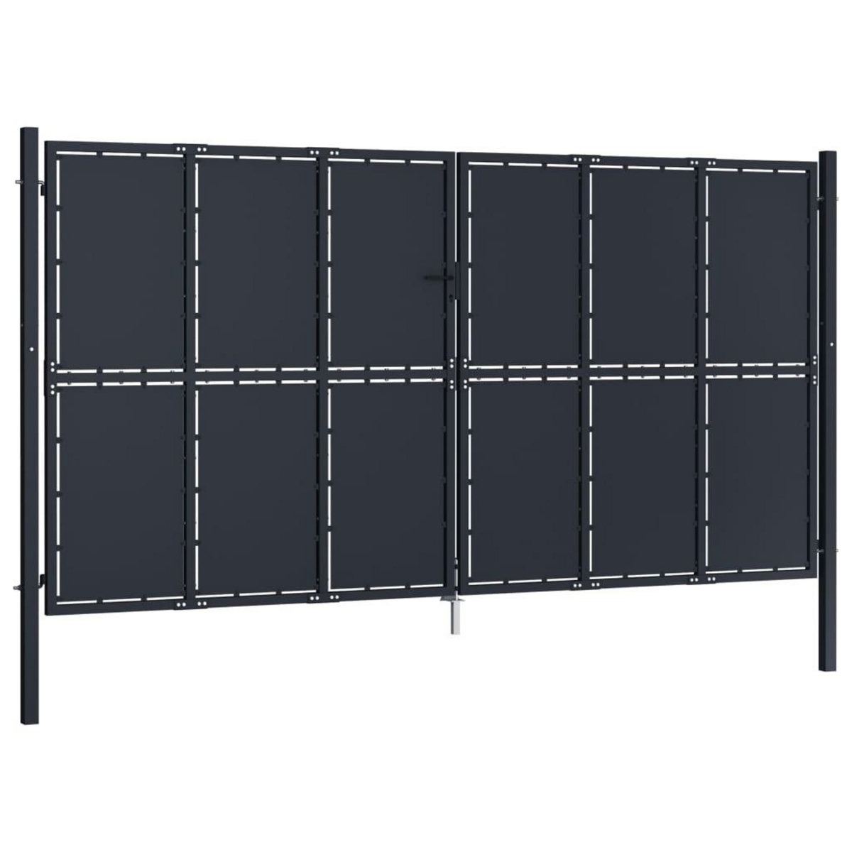VIDAXL Portail de jardin Acier 400 x 175 cm Anthracite