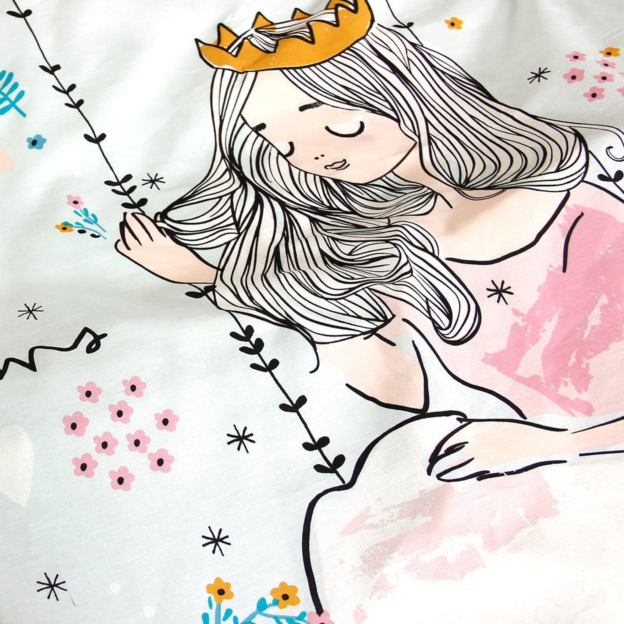 Voir la diapositive 4 : Home collection Parure housse de couette reversible 140x200cm coton bio 57fils magic