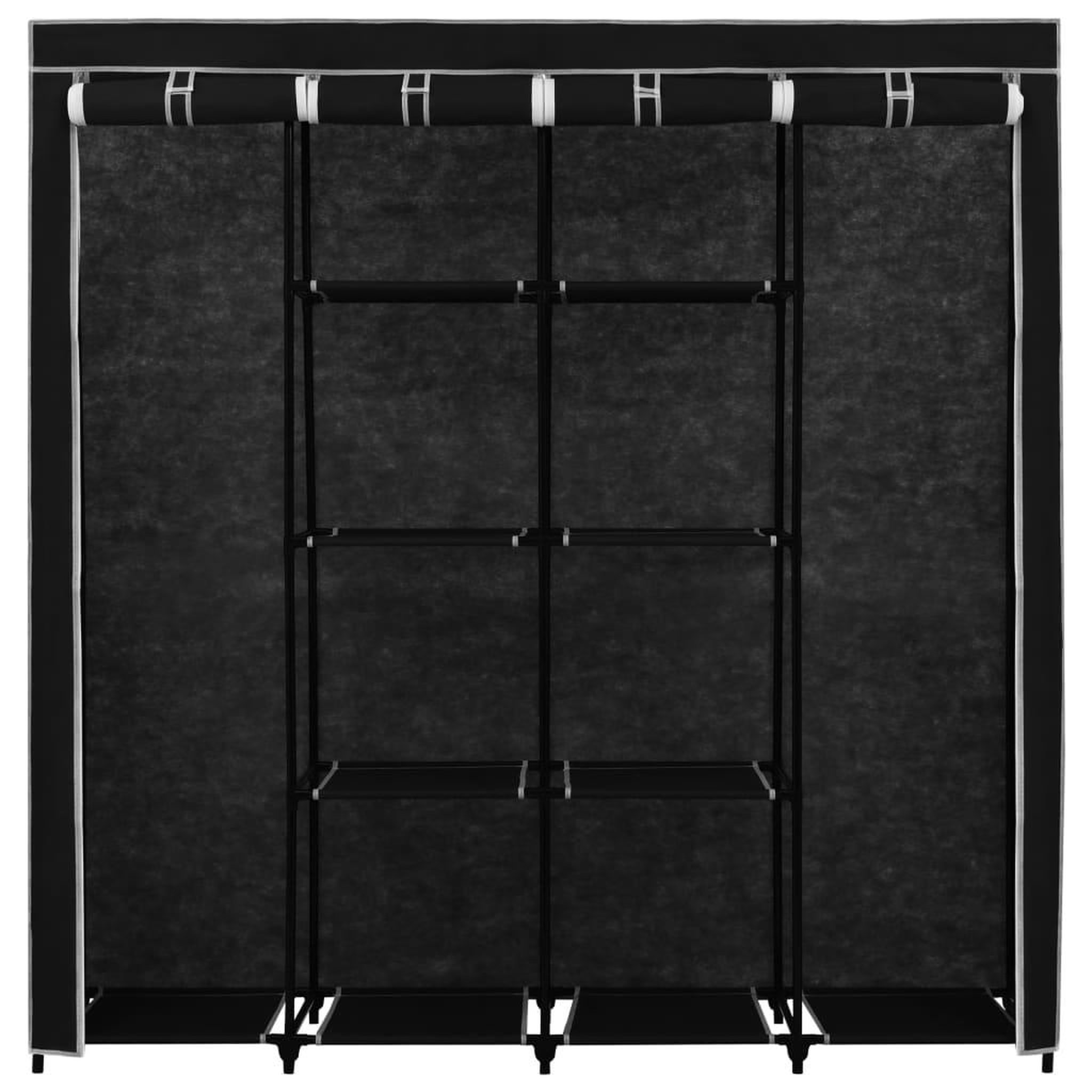 Voir la diapositive 5 : VIDAXL Garde-robe avec 4 compartiments Noir 175x45x170 cm