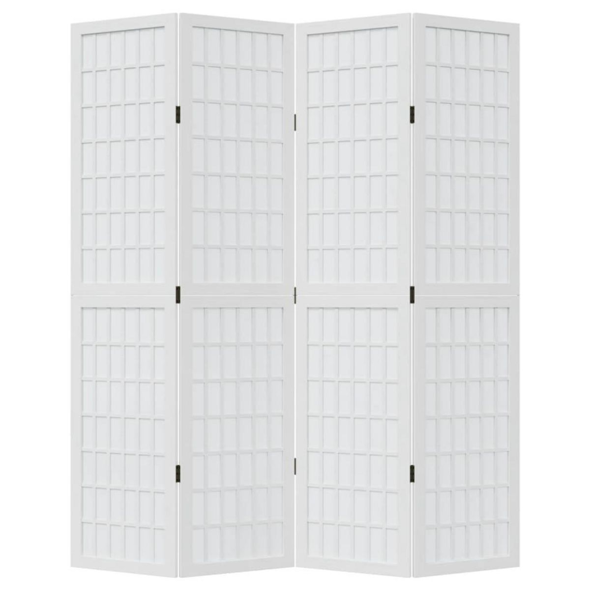 VIDAXL Cloison de separation 4 panneaux blanc bois de paulownia massif