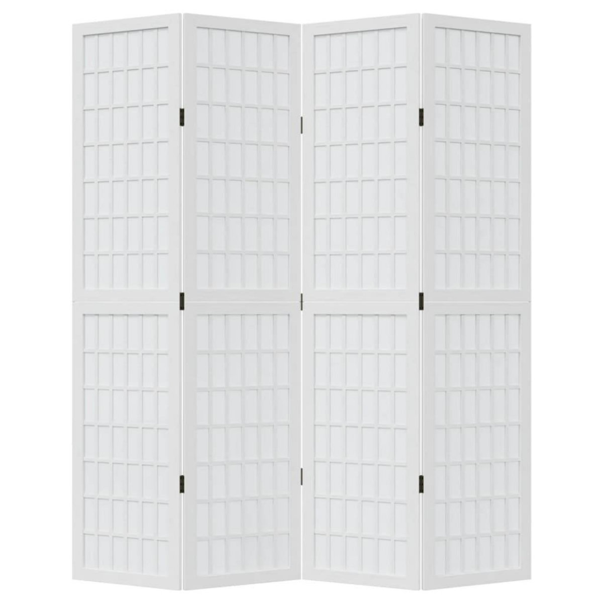 VIDAXL Cloison de separation 4 panneaux blanc bois de paulownia massif