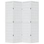 Voir la diapositive 4 : VIDAXL Cloison de separation 4 panneaux blanc bois de paulownia massif