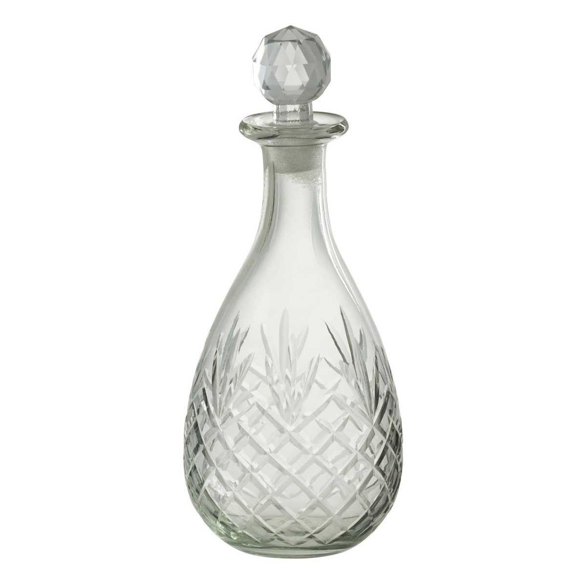 J-LINE Carafe design en verre  faune  26cm transparent