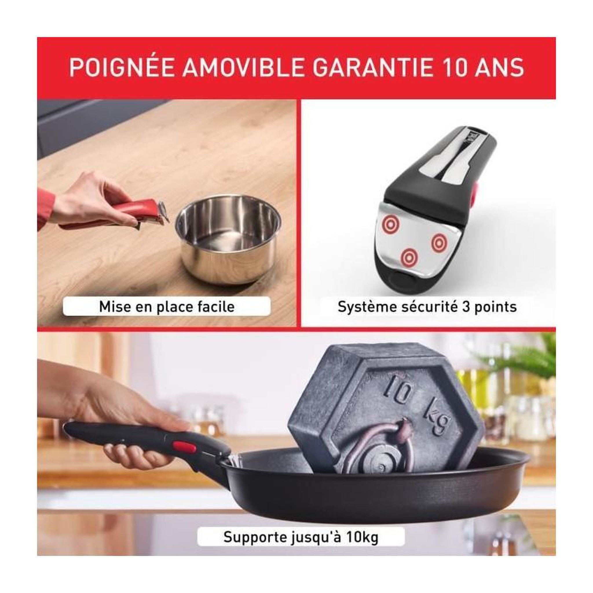 Voir la diapositive 6 : TEFAL Batterie de cuisine Ingenio Easy Plus lot 2 poeles L1509202