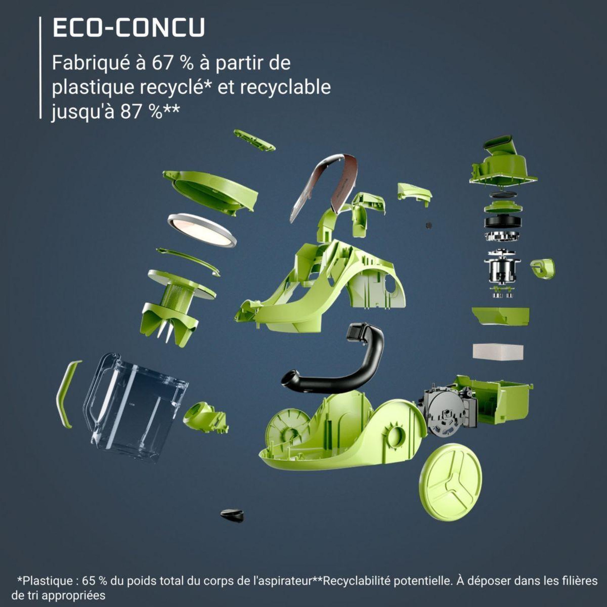 Voir la diapositive 5 : ROWENTA Aspirateur sans sac Green cyclonic effitech YY5269FE