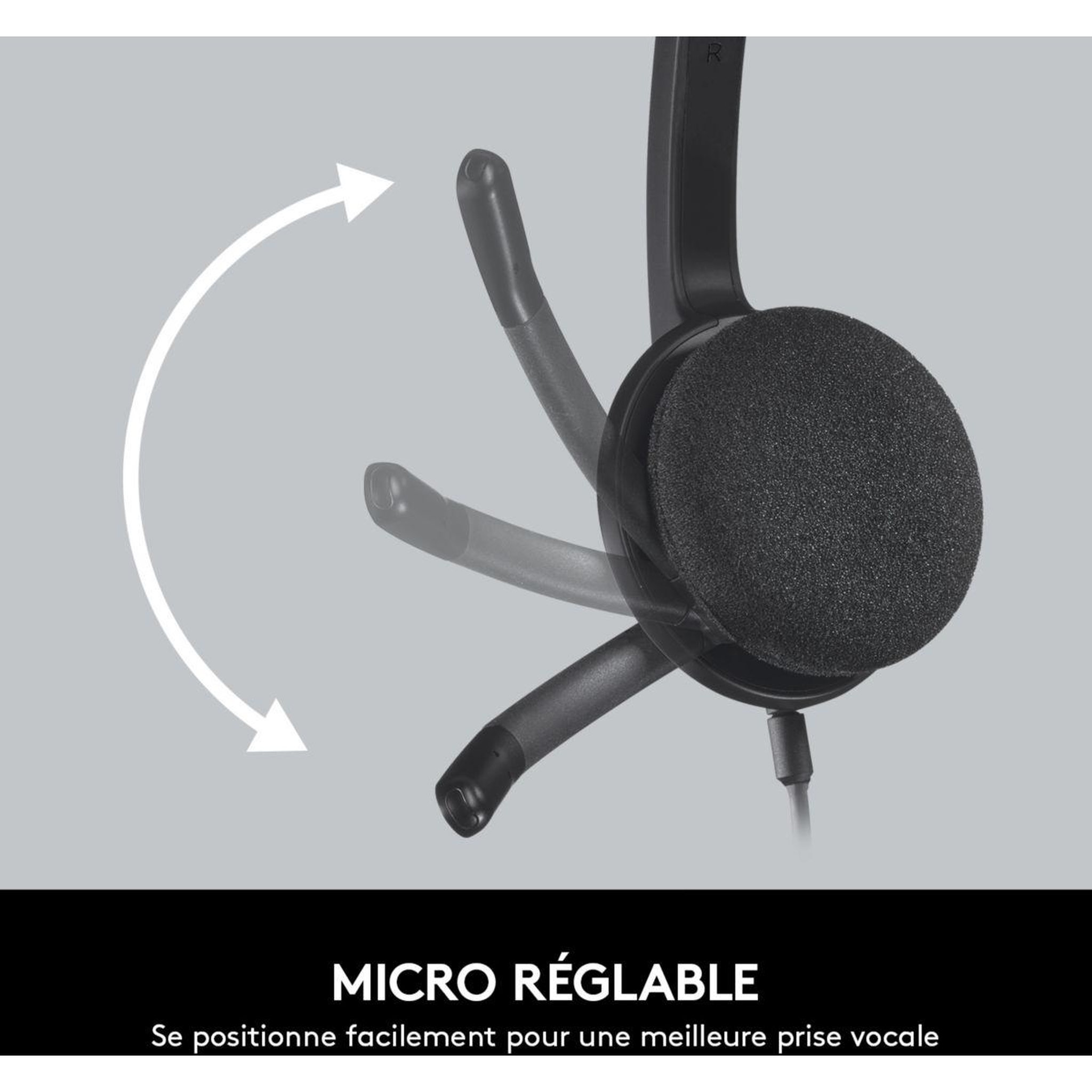 Voir la diapositive 5 : Logitech Micro-casque H340 USB Headset