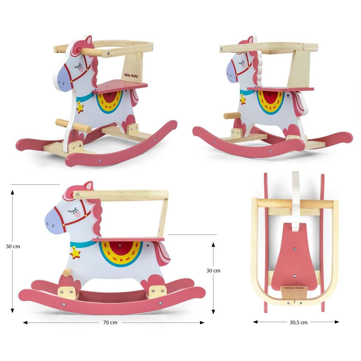 MILLY MALLY Cheval à bascule  Lucky 12 - Rose