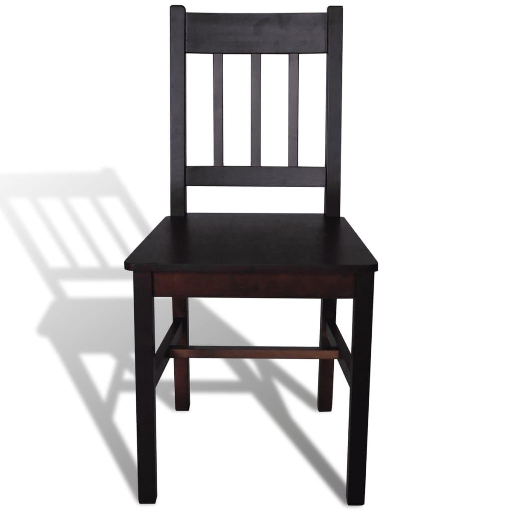 Voir la diapositive 3 : VIDAXL Chaises a manger lot de 4 marron fonce pinede