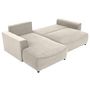 Voir la diapositive 2 : BEST MOBILIER Aurelia - canapé d'angle gauche 4 places convertible avec coffre en tissu texturé