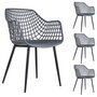 Voir la diapositive 1 : IDIMEX Lot de 4 chaises LUCIA, en plastique